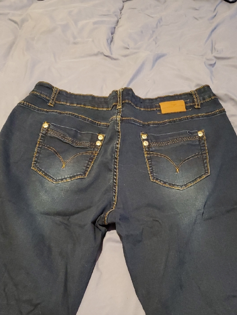 Dark Blue Sarah Style Cropped Women's Carreli Stretch Jeans 42"